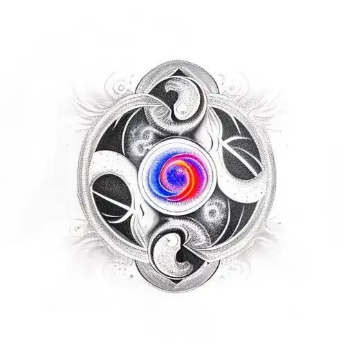 Ying Yang Symbol In Flames