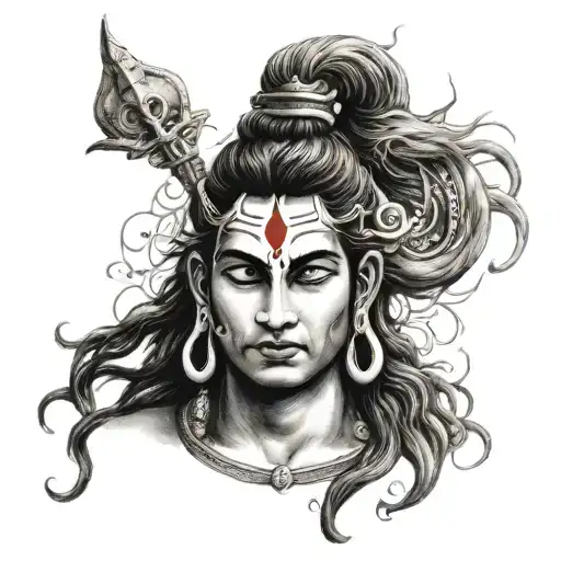 A Realistic Portrait Of Lord Shiva Surrounded By Sanskrit Quotes