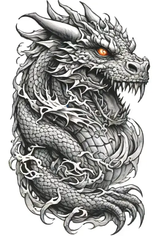 Dragon Breathing Fire Dragon Wrapped