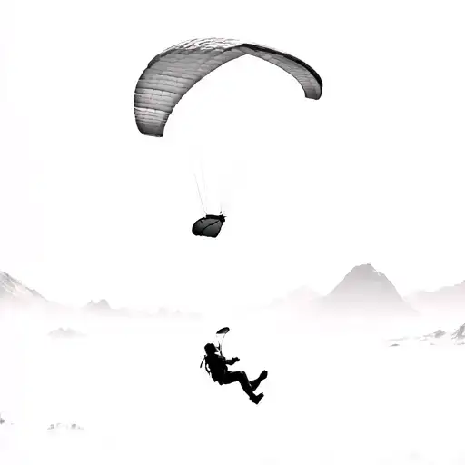 A Person Paragliding Over A Mountain