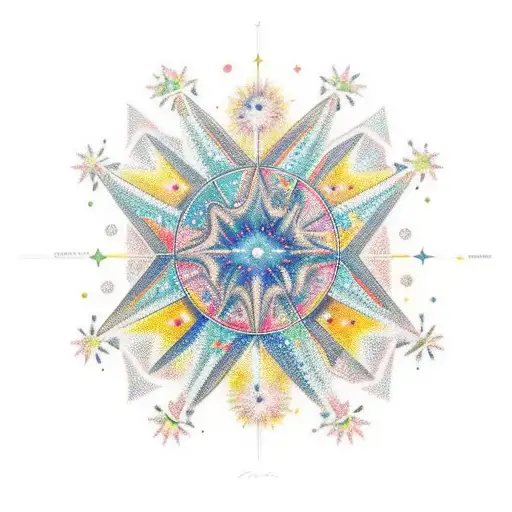 Constellation With Color And Star Explosion