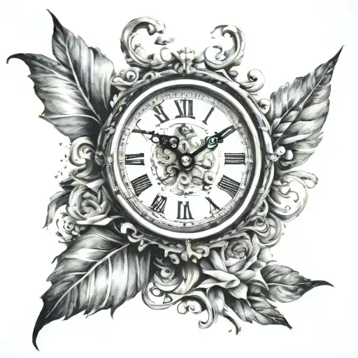 Vintage Clock Face With Details On The Clock Face Made