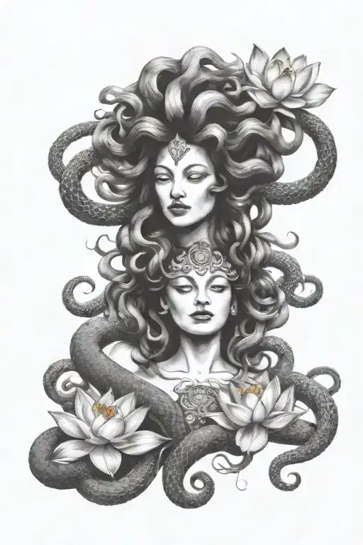 Medusa With Lotus Flower