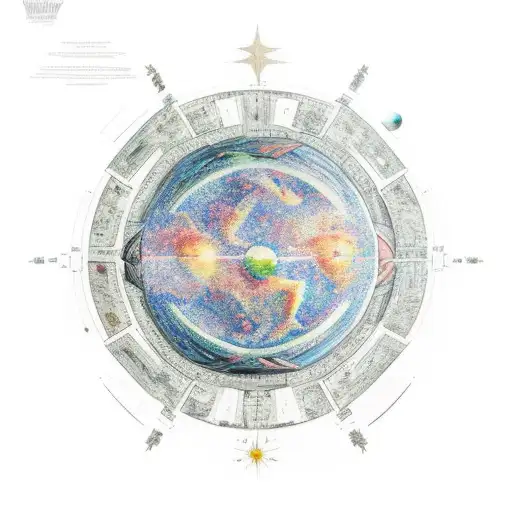 Star Map Colliding With Earth Atlas And Mountains