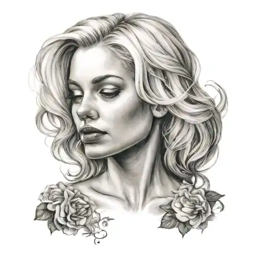 White Blonde Slim Woman Little Breast