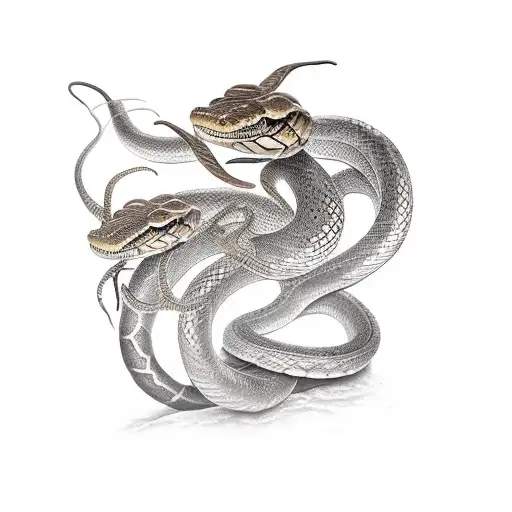 Bronze Snake And Staff