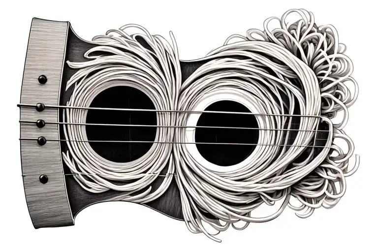 Close Up Guitar Strings With Windings Shown