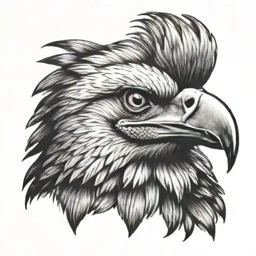 Hornbill Bird Head Facing Infront With Eagle Eyes Logo Style