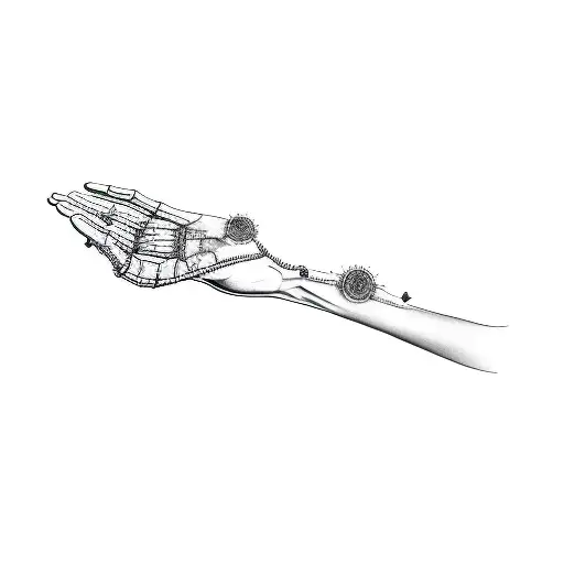 An X - Ray Of A Hand Holding A Rosary