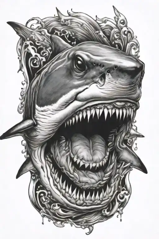 Shark With Mouth Wide Open