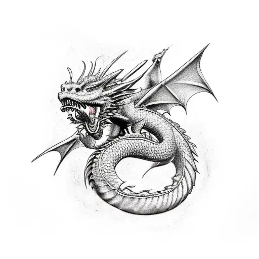 Dragon Tearing Through Skin And Climbing Out