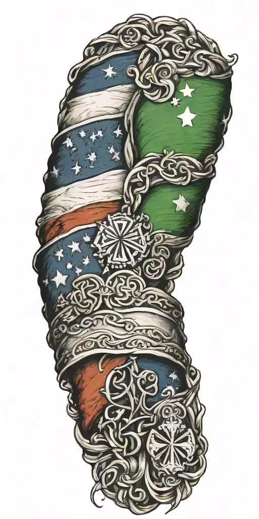 Irish American Flag Intertwined