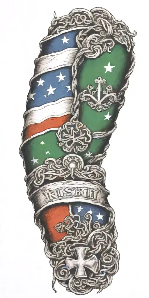 Irish American Flag Intertwined