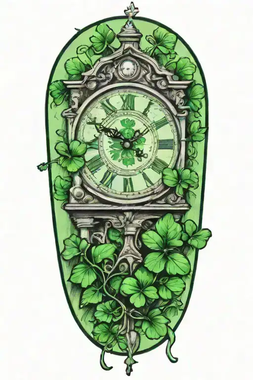 Clocktower With Four Leaf Clover