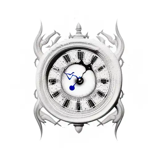 Broken Clock Tombstone Human Shadow Numbers Falling