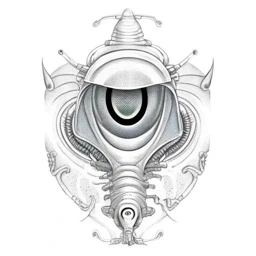 Alien Wearing A Hoodie That Has Eyes Crossed Out