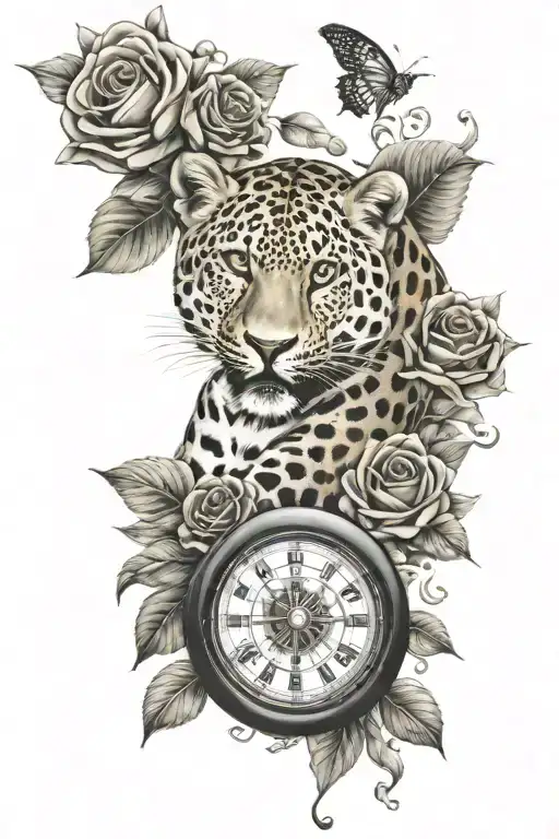Leopard Roulette Wheel Skulls Flowers And Number 11