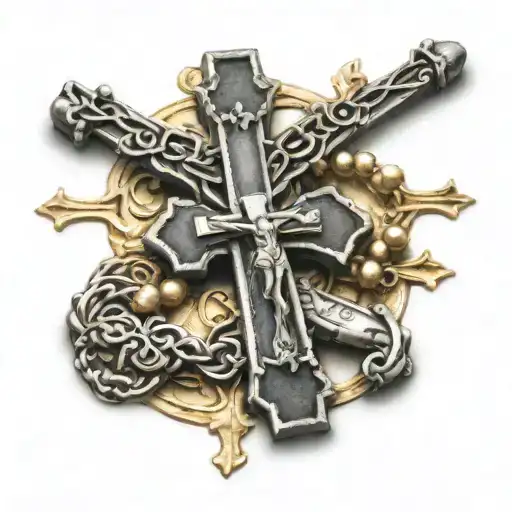 Cross And Rosary With The Name Antonio Gomez