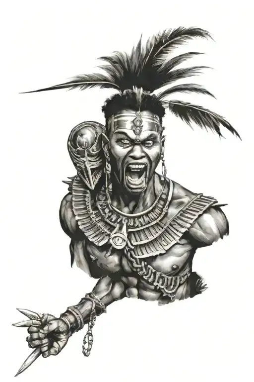African Warrior Angry Crying