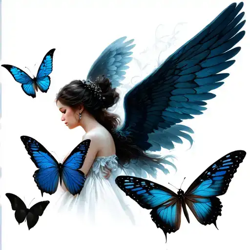 Dark Romance Angel Wings Butterflies Flying