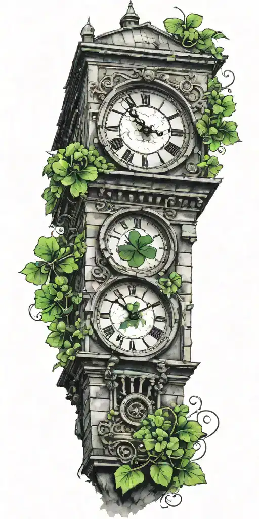 Clocktower With Four Leaf Clover