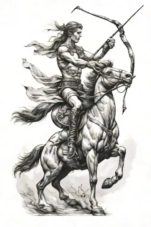 Detailed Centaur Archer Shooting An Arrow