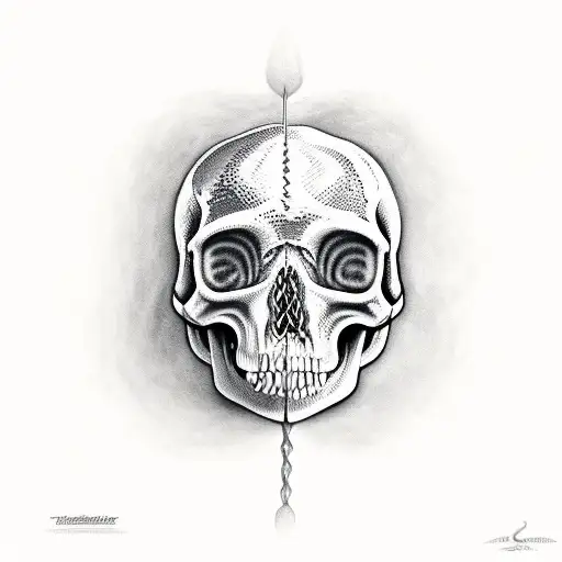 The Snake Is Sticking Up Out Of The Skull