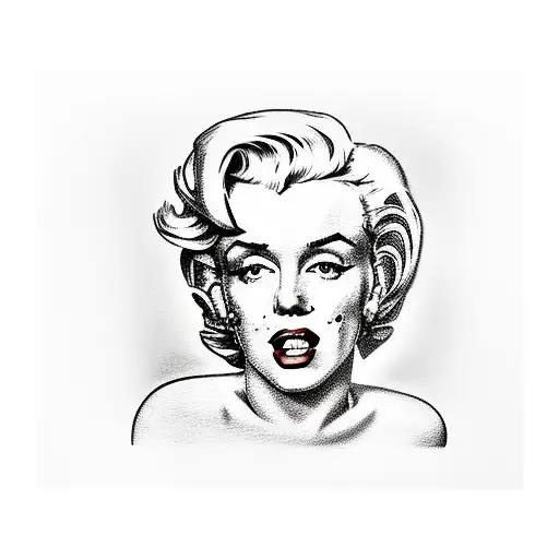 Marilyn Monroe Portrait With Stamp Of Approval