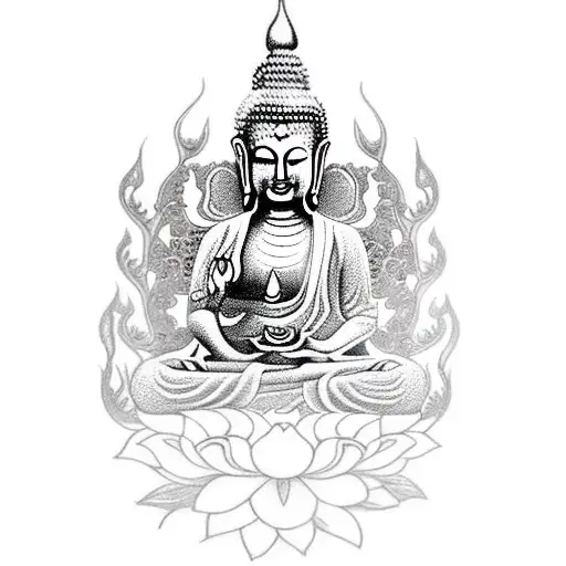 Buddha Elephant God Flowers