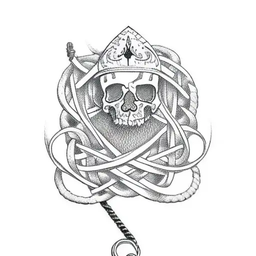Design A Tattoo Featuring The Ace Of Spades Card Intertwined With A Rope