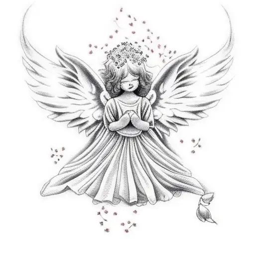 Angel With Cherry Blossom