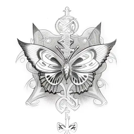 Cover Up Of Name Using Ankh And Butterflies