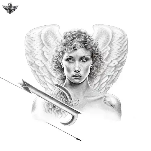 A Curly Angel Shoots An Arrow