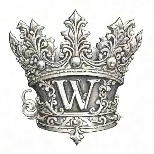 The Letter W That Written With A Crown In It