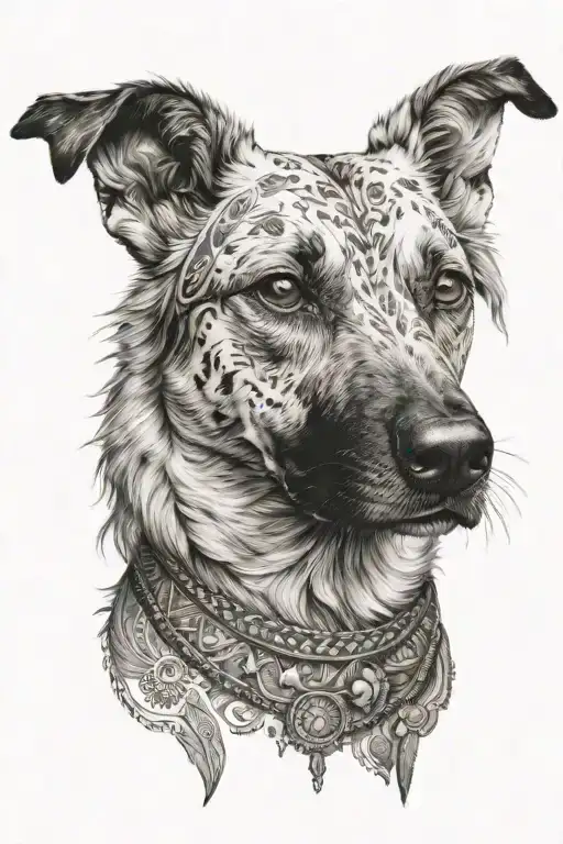 Indian Street Dog Face And Shoulder