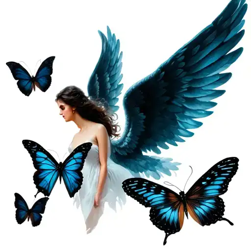 Dark Romance Angel Wings Butterflies Flying