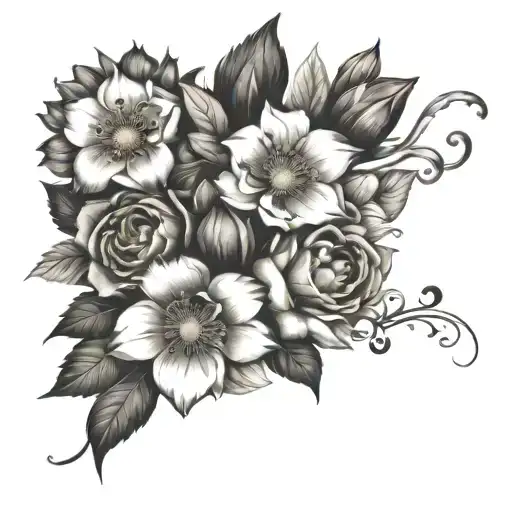 January February September October December Birth Flower Bouquet