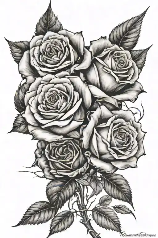 3 Roses In A Straight Line
