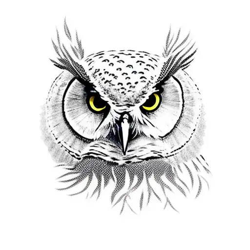 Owl Fading Into Trees