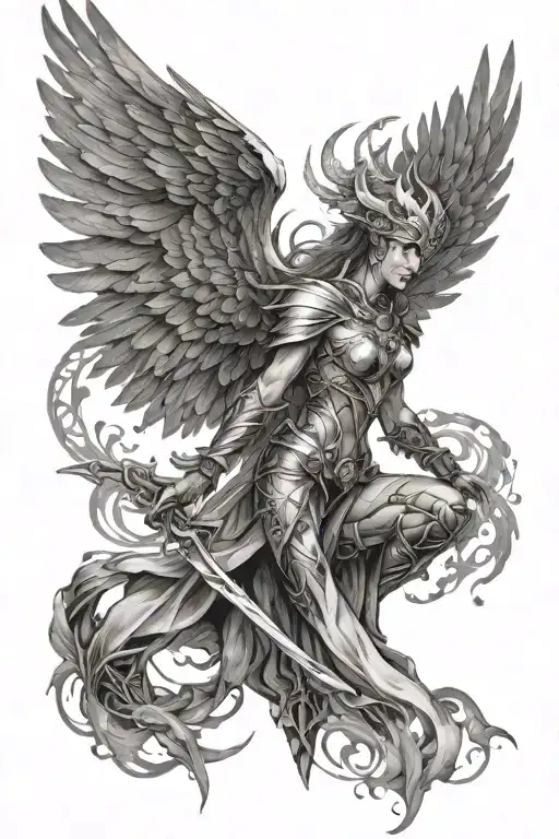 Etherial Warrior Queen Energy Wings And Magic Mage