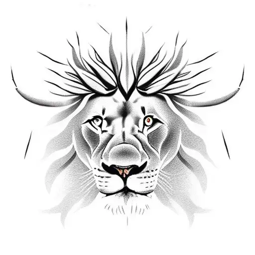 Lion Head With Thorns Around Its Forehead