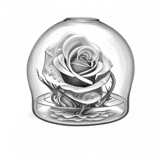 Bell Jar With A Melting Rose