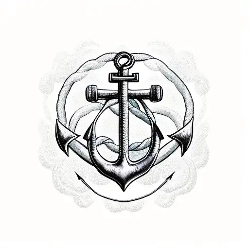 Anchor Intertwined By Rope