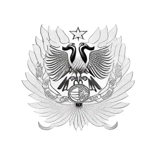 Turkey Flag With German Eagle