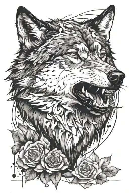 Trash Polka Style Wolf