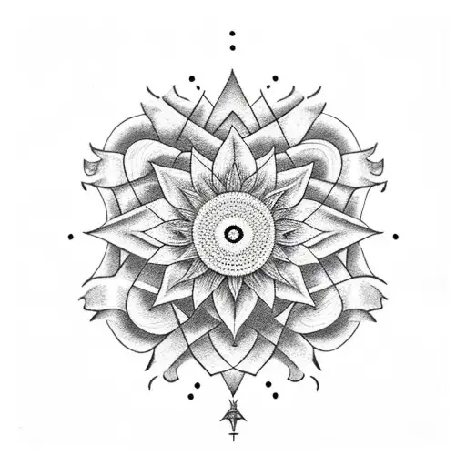 Ankh Symbol With Sunflowers