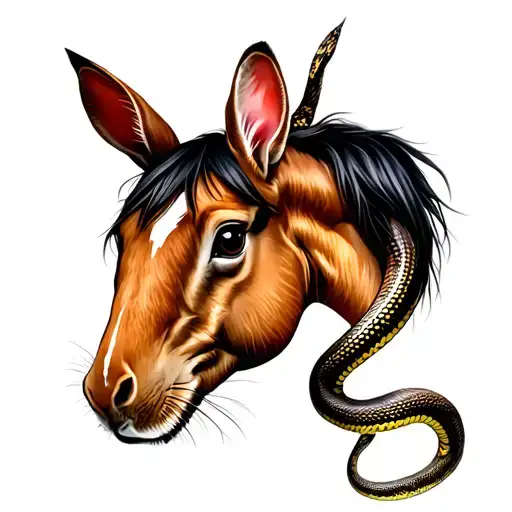 Horse Rabbit And Snake Tattoo Separate