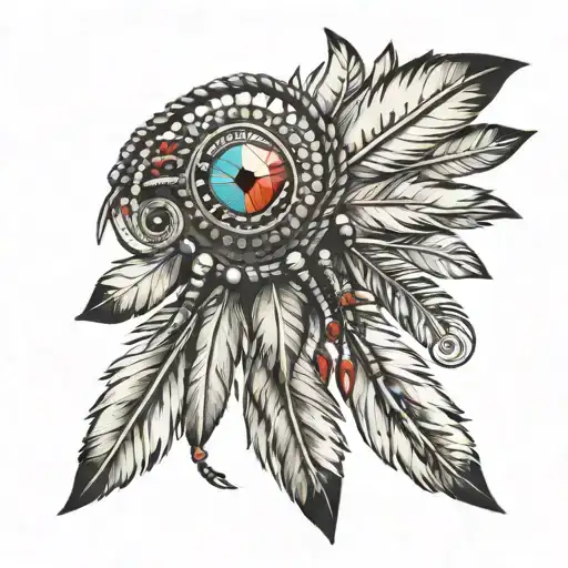 Native American Wrist Beads With Feathers