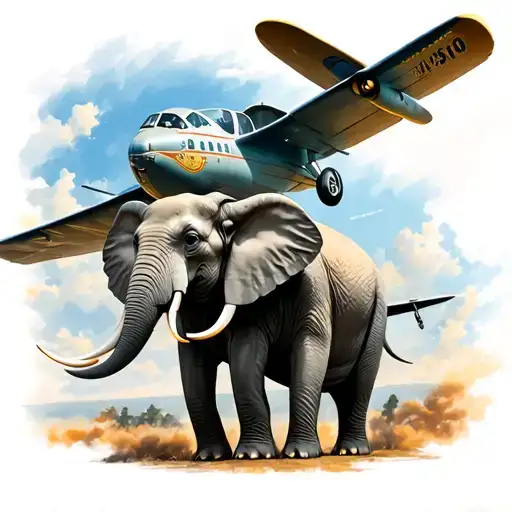 Aeroplane And Elephant