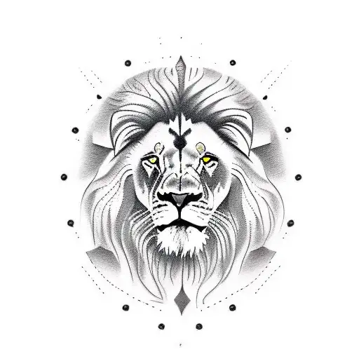 Lion With Text On Glagolic Font Nicol